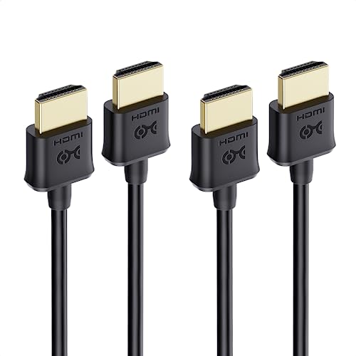 Cable Matters 2-Pack 4K Ultra Thin HDMI Cable, 10ft | 4K@60Hz, Ultra Slim HDMI Cable, 4K Rated, Ethernet, HDR, Compatible with PS5, Xbox Series X/S, PC, Apple TV - size: 10 Feet