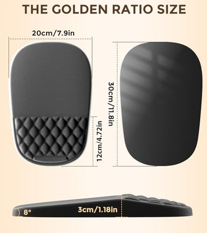 AUEDROT Ergonomic Mouse Pad with Wrist Rest 2 in 1 Mousepad with Wrist Support, Memory Foam Desk Mouse Mat with Massage Nubs & Gel PU Non-Slip Base, Suitable for Office & Gaming, Black