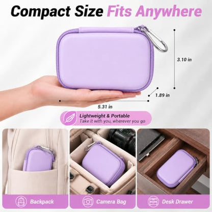 Comecase Dual SSD Case for SanDisk Extreme Portable SSD and Extreme PRO | Holds 2 Drives & 12 SD Cards, Elastic Strap Fit 500GB/1TB/2TB/4TB/8TB, Cable Groove & Carabiner for Travel, Purple, Box Only - color: Purple