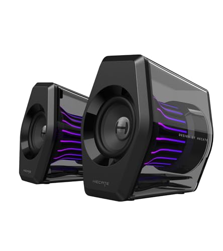 Edifier G2000 Pro 2.0 RGB Gaming Speakers with 64W Peak Power, Virtual 7.1 Surround Sound, 270° TempoFlow Light Sync, Bluetooth 5.4/USB-C/AUX for PC, PS5, Game Console (Black) - color: Black