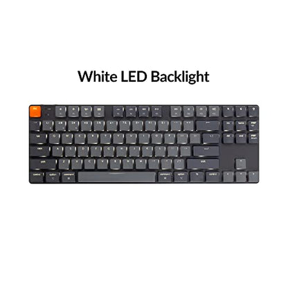 Keychron K1 SE, 87 Keys Ultra-Slim Wireless Bluetooth/USB Wired Mechanical Keyboard with White LED Backlit, Hot Swappable Low-Profile Gateron Mechanical Blue Switch Compatible with Mac Windows - color: Low-Profile Gateron Blue Switch