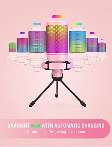 FIFINE USB Gaming PC Microphone and Over-Ear Wired Streaming Headset,AmpliGame RGB Computer Condenser Desktop Mic for YouTube Video/Podcasts,7.1 Surround Sound Headset for PS4/PS5/Xbox/Switch（A6P+H9P