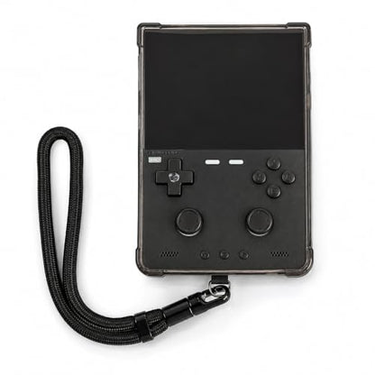 Accessory Kit Compatible with TRIMUI Brick Pro, Clear PC Protective Case, Hard EVA Carrying Case, Tempered Glass Screen Protector, Wrist Strap & Cleaning Cloth, Retro Handheld Game Console Accessories - color: Black