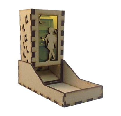 Bard Mini Dice Tower v1 Neon Green Acrylic Window Laser Cut MDF Unique Gift