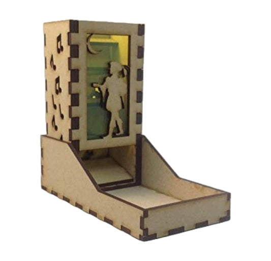Bard Mini Dice Tower v1 Neon Green Acrylic Window Laser Cut MDF Unique Gift