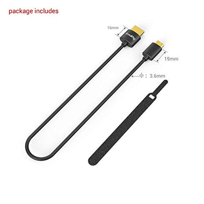 SMALLRIG Mini C to A Cable, Ultra Thin Cable 35cm/1.15Ft, Super Flexible Slim High Speed 4K 60Hz HDR 2.0, for Sony HDR-XR50, for Nikon Z6 Z7 for Canon EOS RP, EOS R - 3040 - size: 35CM(C to A)