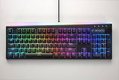 i-rocks K71M RGB Mechanical Gaming Keyboard with Media Control Knob, Switches (Blue), 107 Keys w/Full NKRO, PBT Keycaps, Multimedia Hotkeys, Detachable USB-C Cable and Onboard Storage, Black - color: Black, size: Switches (Blue)