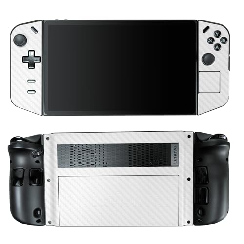 Carbon Fiber Gaming Skin Compatible with Lenovo Legion Go - Solid White - Premium 3M Vinyl Protective Wrap Decal Cover - Easy to Apply | Crafted in The USA by MightySkins - color: Solid White, style: Carbon Fiber Textured Finish