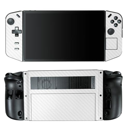 Carbon Fiber Gaming Skin Compatible with Lenovo Legion Go - Solid White - Premium 3M Vinyl Protective Wrap Decal Cover - Easy to Apply | Crafted in The USA by MightySkins - color: Solid White, style: Carbon Fiber Textured Finish
