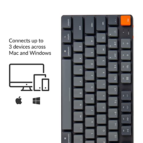 Keychron K1 SE, 87 Keys Ultra-Slim Wireless Bluetooth/USB Wired Mechanical Keyboard with White LED Backlit, Hot Swappable Low-Profile Gateron Mechanical Red Switch Compatible with Mac Windows - color: Low-Profile Gateron Red Switch