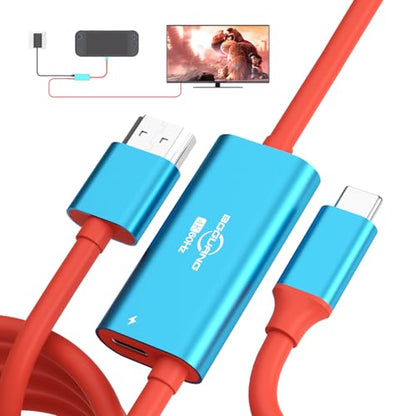 Switch 2 Dock Portable USB-C to HDMI Cable TV Docking Station Compatible with Nintendo Switch 2,OLED/Steam Deck/ROG Ally X /4K@60Hz / HDMI 2.0 / USB 3.0 5Gbps / PD 3.0 100W TV Travel Dock - size: 2.0m