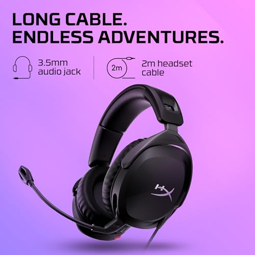HyperX Cloud Stinger 2 – Gaming Headset, DTS Headphone:X Spatial Audio, Lightweight Over-Ear Headset with mic, Swivel-to-Mute Function, 50mm Drivers, PC Compatible, Black - color: Black, size: Wired, style: Wired