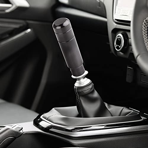 BARTOO Aluminum Alloy Heavy Weighted Shifter Knob, 5" Auto Gear Shift Knob, Car Gear Lever Stick Shifter Handle,with 3 Threaded Adapters M8 M10 M12,Fit Most Automatic Manual Vehicle (Black) - color: Black