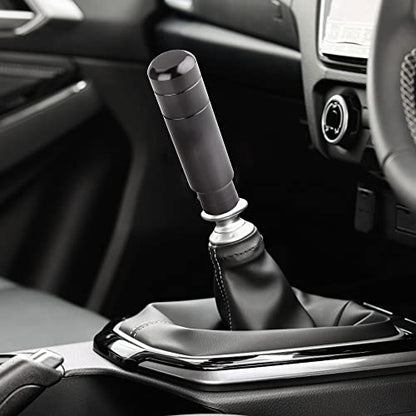 BARTOO Aluminum Alloy Heavy Weighted Shifter Knob, 5" Auto Gear Shift Knob, Car Gear Lever Stick Shifter Handle,with 3 Threaded Adapters M8 M10 M12,Fit Most Automatic Manual Vehicle (Black) - color: Black