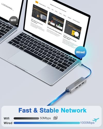 USB to Ethernet Adapter,Ethernet to USB,USBA to RJ45 for Nintendo Switch 2,Gigabit Ethernet Adapter, LAN Network for Laptop, MacBook,Chromebook,Surface, Desktop,PC and More (USBC with 3.0hub) - size: USBC with 3.0hub
