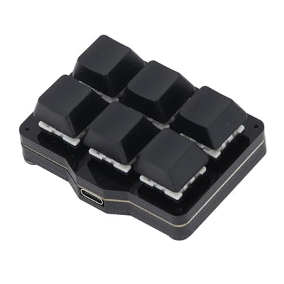 One Handed Gaming Keyboard Macro Mechanical 6 Fully Programmable Keys Silent MX Clear Switch NKRO Hotkeys Type C Wired Multifunctional USB Keypad Adaptive Equipment for Win