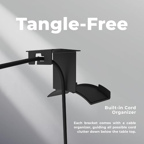 Dezctop Headphone Stand Holder Under Desk, PC Gaming Headset Hanger Mount, Earphone Stand Accessories, Headset Hook Holder for All Over Ear Headphone, for All Gamer Headset and Table Boards, Black - color: Black