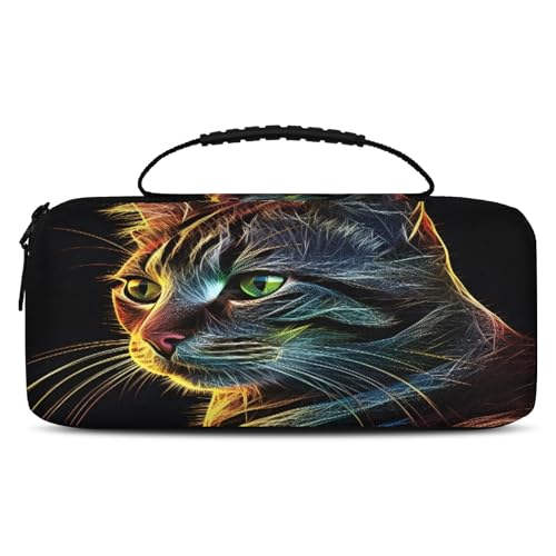 Adornori Cat Carry Case Compatible with Nintendo Switch 2, with 20 Games Cartridges, Cool Cat Portable Travel Carrying Case Pouch for Accessories & Games - color: Multicolor 7