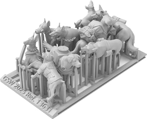 Green Stuff World War Dogs Miniatures Set – 1:48 Scale Unpainted Resin Figures for Tabletop Games, Dioramas, and Miniature Painting – 3D Printed Fantasy Creatures for Hobby & RPG Collections