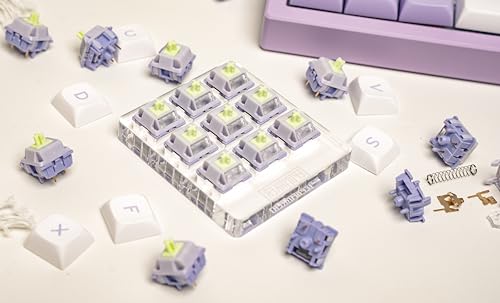 EPOMAKER Gaming Keyboard Switches, 35 PCS, Linear/Tactile Switch, 5-Pin Pre-Lubed Switch, Creamy Switches, Compatible with MX Keycaps for Mechanical Keyboard (Wisteria V2, Linear) - color: Wisteria V2