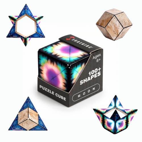 Shashibo DODECA Magnetic Puzzle Cube, Sensory Fidget Toy for Adults & Kids, Stress Relief Fidget Toy for All Ages, Cool Fidget Toys for Desk, Shape Shifting Box, 100+ Possible Shapes - color: Moon, size: DODECA