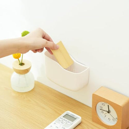 SUNFICON Adhesive Remote Control Holder Wall Mount Media Player Controller Holder Universal TV Remote Organizer Caddy Box Tray Easy Phone Charging Home Office Desk Nightstand White - color: White