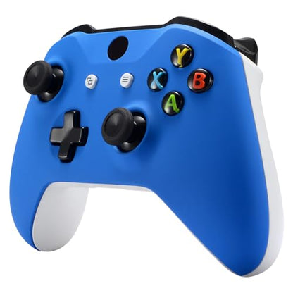 eXtremeRate Blue Soft Touch Front Housing Shell Case for Xbox One S/X Controller, Comfortable Replacement Kit Faceplate Cover for Xbox One Wireless Controller Model 1708 - color: Blue