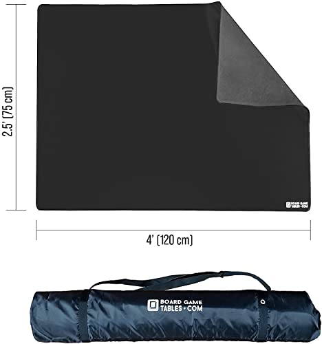 Allplay Board Game Playmat, 2.5'x4', Small, Black | Thick Super Cushioned, Stitched Edge, Water Resistant, with Carrying Case for Board Games, Card Games, RPGs - color: Black, size: Small (2.5'x4')