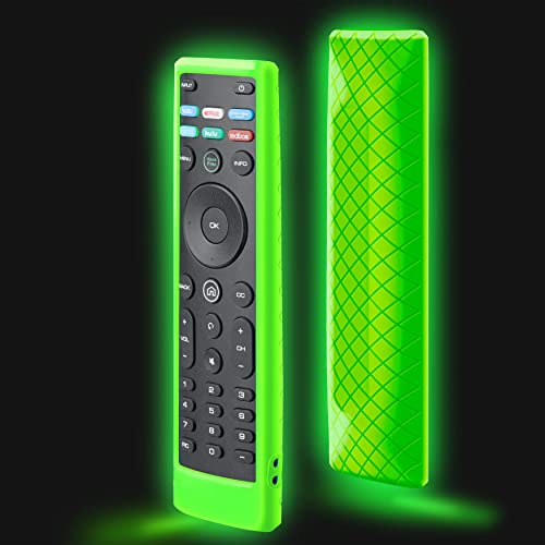Cover for Vizio Remote, Compatible with Vizio Remote Case XRT136 / XRT140 D Series Universal Smart TV Control Replacement Silicone Skin Sleeve Glow in The Dark - color: Glow Green