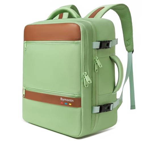 Travel Laptop Backpack, Carry On Backpack for Work & Business Trips, 180° Opening Travel Bag with Laptop Compartment, Commuter Backpack for Men & Women (Green, 35L) - color: Green, size: XL (8x12.8x18.5")
