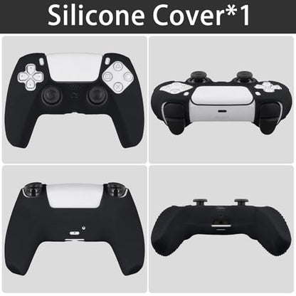 Baval Silicone Cover for Playstation 5 PS5 DualSense Wireless Controller | Scratch-resistant, Easy install, Silicone Construction, Portable Carrying Silicone Cover, Blacke Silicone Cover - color: Black Silicone Cover