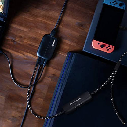 HD60 S+ Chat Link Pro Cable for Elgato 4K S, 4K X, HD60 X Capture Card | Chat Adapter with in-line Isolator Compatible with Nintendo Switch, Xbox One, PS4 and PS5, 6.6ft Long - color: Black with Isolator