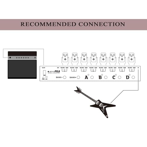 JOYO PXL8 Foot Pedal Controller 8 FX Loop Programmable Pedal Switcher with True Bypass (Black)