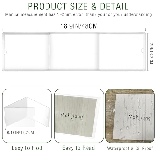 4Pack Mahjiang Card Covers Sleeves,Fit Large Print Size(6 1/8”x 4 3/4”) | Mahjiang Card Sleeve,Mahjiang Card Holder ,Durable Protective Cover Holder,Clear Sleeves for Mahjiang Card Protector Set