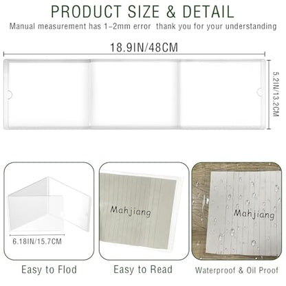 4Pack Mahjiang Card Covers Sleeves,Fit Large Print Size(6 1/8”x 4 3/4”) | Mahjiang Card Sleeve,Mahjiang Card Holder ,Durable Protective Cover Holder,Clear Sleeves for Mahjiang Card Protector Set