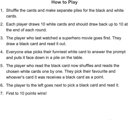 Super Heroes Card Games for Adults and Family, Party Games for Game Night | Game rules printed on box side to prevent loss, 17+ adult board game, convenient storage