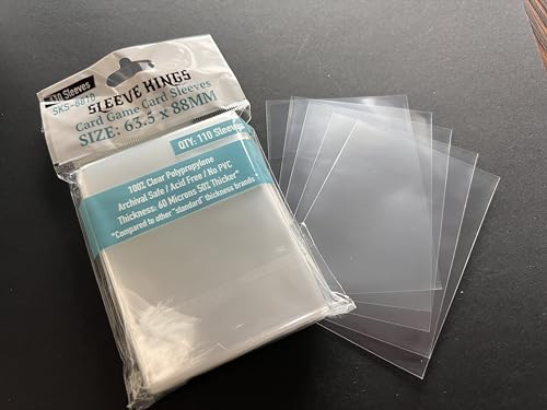 Sleeve Kings Card Sleeves 63.5x88mm Standard Size, 60 Micron, 4-Pack, 440ct | Crystal Clear Protection, Acid-Free & PVC-Free, Compatible with Magic: The Gathering, Terraforming Mars & More - size: 63.5 x 88 mm (4x110 Pack, 440 Sleeves), style: Card Game