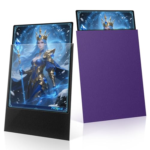 200 Pack Card Sleeves, Matte Dual Trading Card Sleeves with Opaque Back & Smooth Shuffle, Tear Resistant Card Protectors for MTG, TCG and Game Cards (Metallic Purple) - color: Metallic Purple, size: 200 Pack