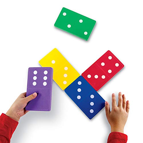Learning Resources Jumbo Foam Dominoes - Board Games, Math Manipulatives , Counting and Problem Solving, Patterning Skills, Gifts for Boys and Girls, Classroom Games for Students