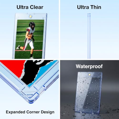 30ct Magnetic Card Holder, 35pt Slim One Touch Card Holder, Hard Plastic Protectors, UV Protection Magnetic Cards Case Fits for Baseball, Football, Game, Sports Collectible Cards, Ultra Slim - size: 30 SLIM