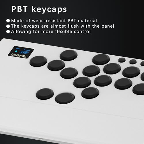 NLOFIN Leverless Arcade Stick 16Keys All-Button Leverless Controller(White) | Custom RGB Arcade Fighting Stick,for PS4/PS5/PC/Switch/Steam, Aluminum Controller,Supports Hot-Swap&SOCD - color: White
