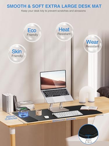 TopMade Wireless Charging Mouse Pad, Gaming Mousepad with Ultra-Smooth Surface, Non-Slip Base, Waterproof Computer Desk Pad, 31.5"x15.8" XXL Large Desk Mat for MacBook, PC, Laptop - color: Classic-31.5"x15.8"
