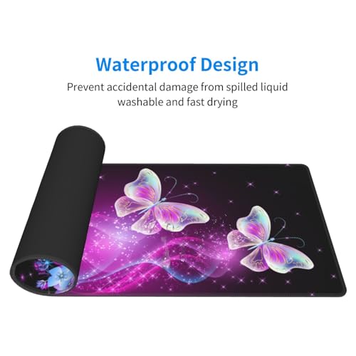 Butterfly Mouse Pad XL Large Mousepad Non Slip Rubber Base Desk Mat for Laptop Computer Gaming 31.5" X 12" - color: Butterfly