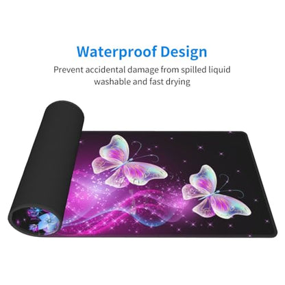 Butterfly Mouse Pad XL Large Mousepad Non Slip Rubber Base Desk Mat for Laptop Computer Gaming 31.5" X 12" - color: Butterfly