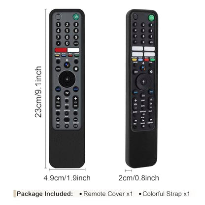 Protective Silicone Case for Sony RMF-TX600U RMF-TX500U Remote Control | Remote Cover for Sony MF-TX500E RMF-TX600E Smart TV Remote Sleeve Skin Waterproof, Anti-slip (Black) - color: Black