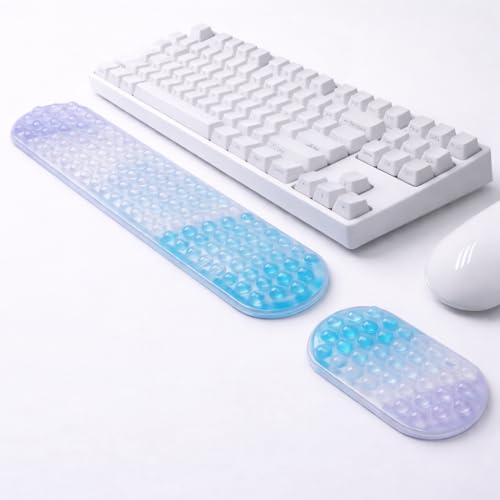 Cute Ergonomic Gel Jelly Wrist Rest for Office & Gaming, Support to Relieve Wrist Fatigue, Non-Slip Gel Pad for All-Day Typing Comfort, Won’t Flatten or Lose Shape After Long-Term Use - color: Gradient Design-2