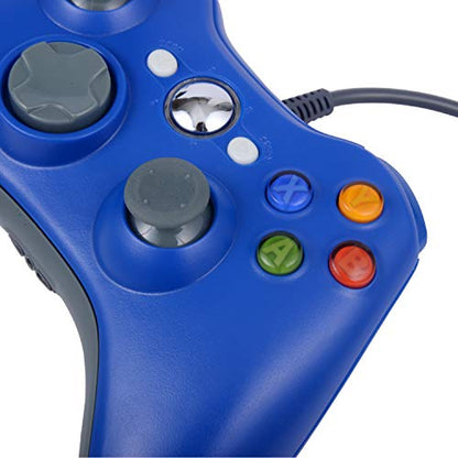 ONE250 USB Wired Game Pad Controller, Compatible with Xbox 360, Xbox 360 Slim, Windows PC - Replacement USB Wired Gamepad (Blue) - color: Blue