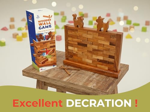 BSIRI Wooden Brick Wall Balancing Game | With Characters, Classic Brick Board Games - style: The Wall Game