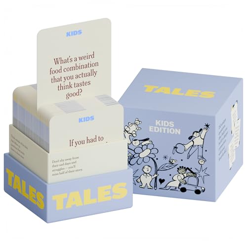 TALES 150 Conversation Cards, Perfect for Dinners, Road Trips, Classrooms & Game Nights, Gifts & Gatherings, Conversation Starters to Spark Creativity (Kids Edition) - color: Kids Edition