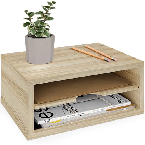 Ballucci 2-Tier Wooden Desk Organizer, Office Desk Organization, Mail Sorter, Paper Tray, File Folder Holder, Desktop Paper Organizer, Desk Organizers and Accessories, Natural Wood - color: Natural Wood, size: 2 Tier